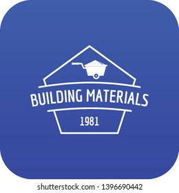 Building materials icon blue vector isolated on white background