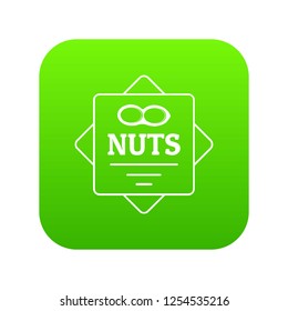 Building materials icon green vector isolated on white background