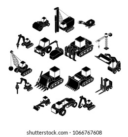 Building materials icons set. Simple illustration of 16 building materials vector icons for web