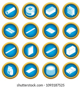 Building materials icons set. Simple illustration of 16 building materials vector icons for web