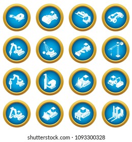 Building materials icons set. Simple illustration of 16 building materials vector icons for web