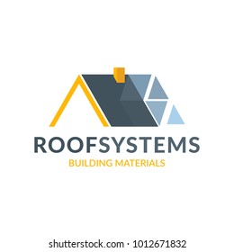 Building materials logo company. House roof logotype isolated vector illustration 