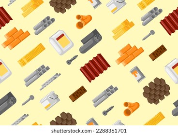 Building materials pattern. Industrial products for construction and renovation. Background for shop sale.