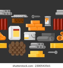 Building materials pattern. Industrial products for construction and renovation. Background for shop sale.