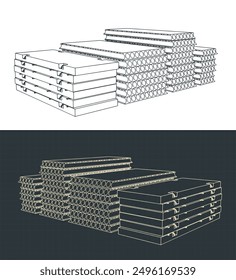 Building materials, reinforced concrete floor slabs blueprints