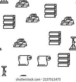 Material De Construcción Y Suministros Vector Patrón De Sensación Sin Precedentes Ilustración De Línea Delgada