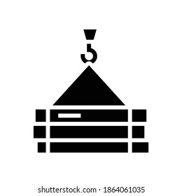 building materials transportation glyph icon vector. building materials transportation sign. isolated contour symbol black illustration
