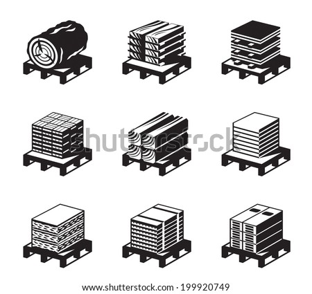 Building materials of wood - vector illustration