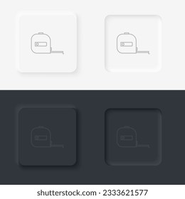 building, measure, neumorphic style button.