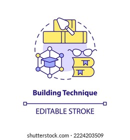 Building memory technique concept icon. Associative learning. Memorize information abstract idea thin line illustration. Isolated outline drawing. Editable stroke. Arial, Myriad Pro-Bold fonts used