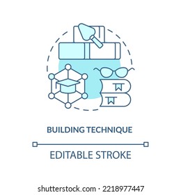 Building memory technique concept turquoise icon. Associative learning. Memorize abstract idea thin line illustration. Isolated outline drawing. Editable stroke. Arial, Myriad Pro-Bold fonts used