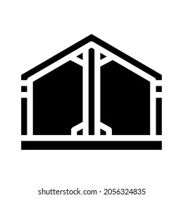 building metallic framework glyph icon vector. building metallic framework sign. isolated contour symbol black illustration