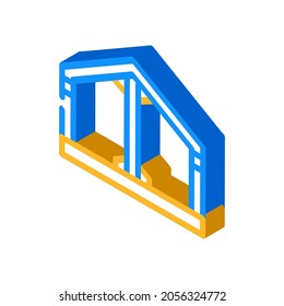 building metallic framework isometric icon vector. building metallic framework sign. isolated symbol illustration