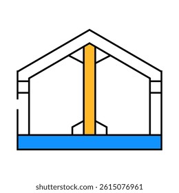 building metallic framework line icon vector. building metallic framework sign. isolated symbol illustration