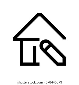 Building mini line, icon, background and graphic. The icon is black and white, linear  flat, vector, pixel perfect, minimal, suitable for web and print. 