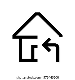 Building mini line, icon, background and graphic. The icon is black and white, linear  flat, vector, pixel perfect, minimal, suitable for web and print. 