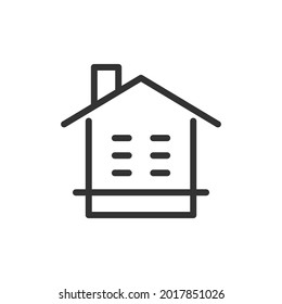 Erstellen eines minimalen Liniensymbols. Webhub-Symbol-Design. Bauzeichen einzeln auf weißem Hintergrund. Premium-Line-Symbol.