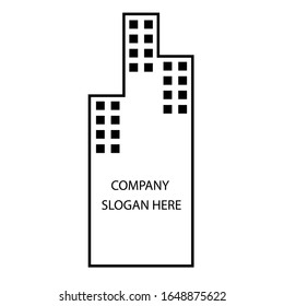 Building minimalist black logo template