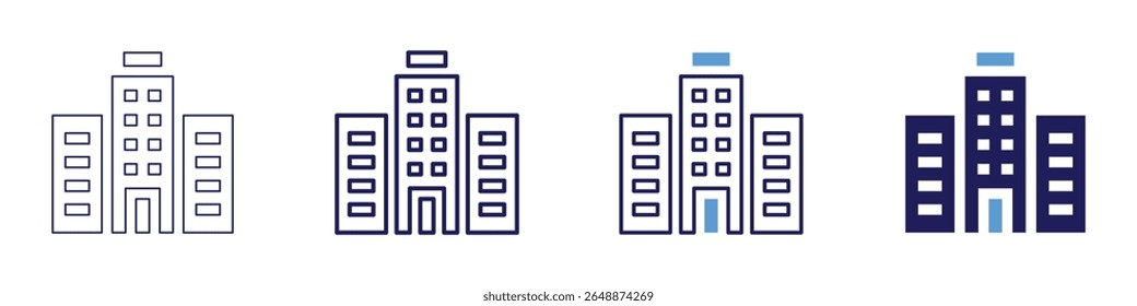 Building modelling icon in 4 different styles. Thin Line, Line, Bold Line, Duotone. Duotone style. Editable stroke.
