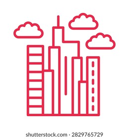 Building modern flat handsome vector illustration colorful background.eps