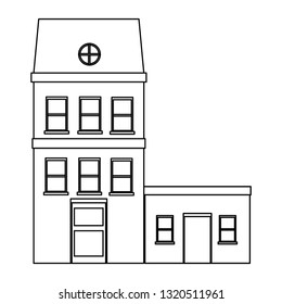 building modern house structure black and white