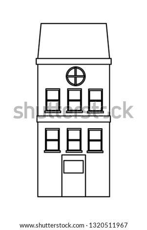 building modern house structure black and white