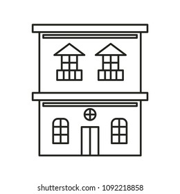 Building Modern Simple Outline Vector Icon