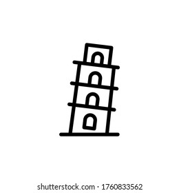 Gebäude, Denkmal Konzept Linie Symbol. Einfache Elementgrafik. Gebäude, Denkmalkonzept umreißen Symbol-Design aus Italien gesetzt. Kann für Web und Mobile verwendet werden