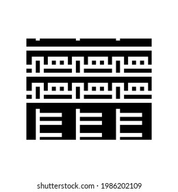 building motel glyph icon vector. building motel sign. isolated contour symbol black illustration