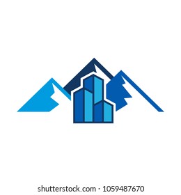 Building Mountain Logo Icon Design