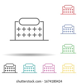 Building multi color set icon. Simple thin line, outline vector of building icons for ui and ux, website or mobile application