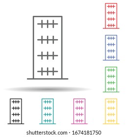 Building multi color set icon. Simple thin line, outline vector of building icons for ui and ux, website or mobile application