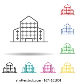 Icono de conjunto de varios colores. Línea delgada simple, contorno vector de creación de iconos para ui y ux, sitio web o aplicación móvil