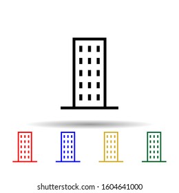 Building multi color style icon. Simple thin line, outline vector of building icons for ui and ux, website or mobile application