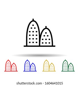 Building multi color style icon. Simple thin line, outline vector of building icons for ui and ux, website or mobile application