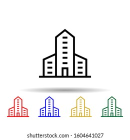 Building multi color style icon. Simple thin line, outline vector of building icons for ui and ux, website or mobile application