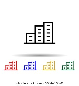 Building multi color style icon. Simple thin line, outline vector of building icons for ui and ux, website or mobile application