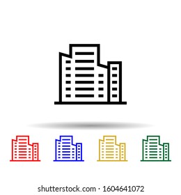 Building multi color style icon. Simple thin line, outline vector of building icons for ui and ux, website or mobile application