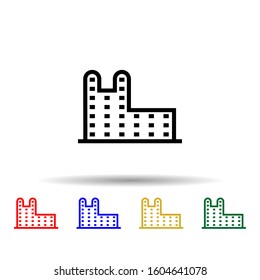 Building multi color style icon. Simple thin line, outline vector of building icons for ui and ux, website or mobile application