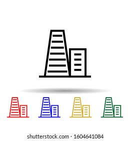 Building multi color style icon. Simple thin line, outline vector of building icons for ui and ux, website or mobile application
