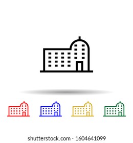 Building multi color style icon. Simple thin line, outline vector of building icons for ui and ux, website or mobile application