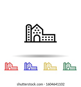 Building multi color style icon. Simple thin line, outline vector of building icons for ui and ux, website or mobile application