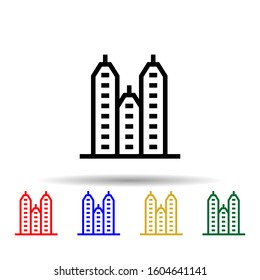 Building multi color style icon. Simple thin line, outline vector of building icons for ui and ux, website or mobile application