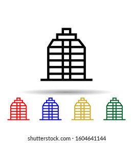 Building multi color style icon. Simple thin line, outline vector of building icons for ui and ux, website or mobile application