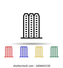 Building multi color style icon. Simple thin line, outline vector of building icons for ui and ux, website or mobile application