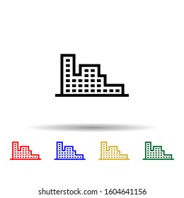 Building multi color style icon. Simple thin line, outline vector of building icons for ui and ux, website or mobile application