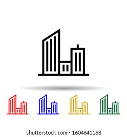 Building multi color style icon. Simple thin line, outline vector of building icons for ui and ux, website or mobile application