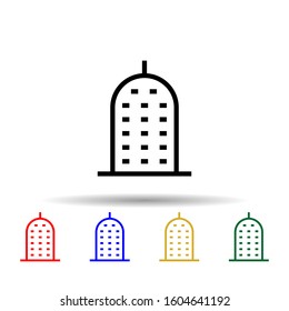 Building multi color style icon. Simple thin line, outline vector of building icons for ui and ux, website or mobile application