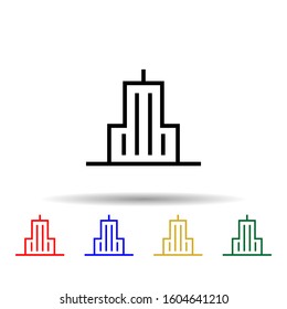 Building multi color style icon. Simple thin line, outline vector of building icons for ui and ux, website or mobile application