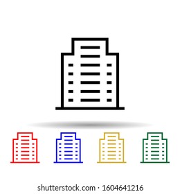 Building multi color style icon. Simple thin line, outline vector of building icons for ui and ux, website or mobile application